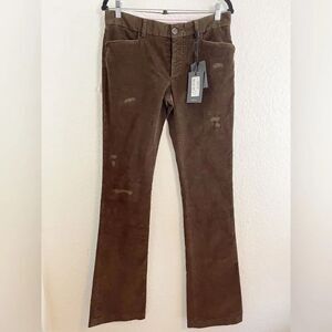 Dsquared2 Women’s trousers in cocoa brown corduroy distressed pants NWT. 40